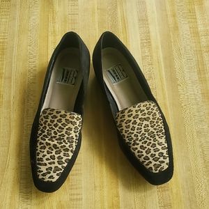 Mixed Blues Leopard Print Loafers